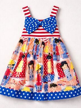 Counting Daisies Patriotic dress with woven skirt size 2T